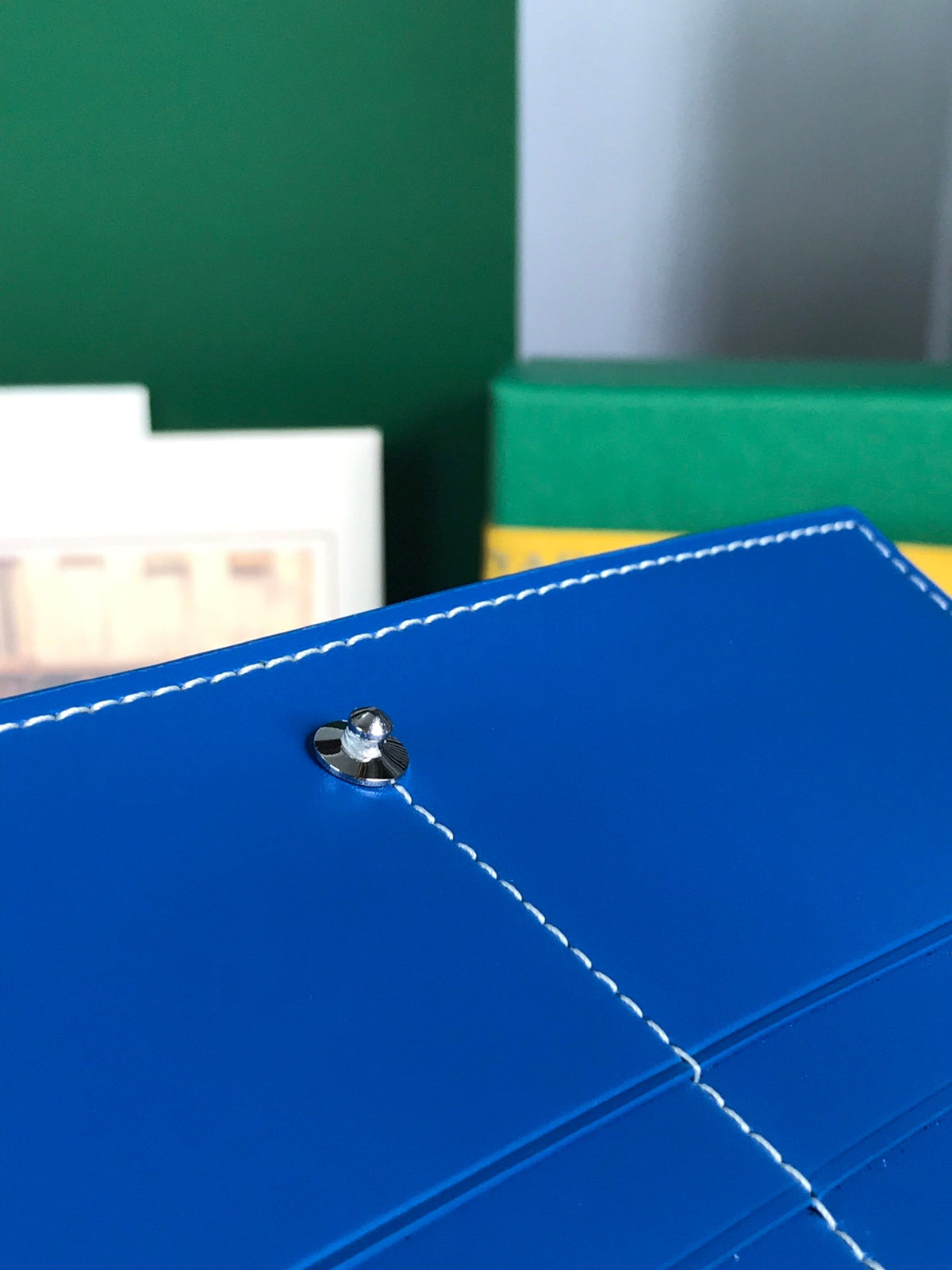 Goyard Richelieu Wallet 19 in Sapphire Blue Goyardine Canvas