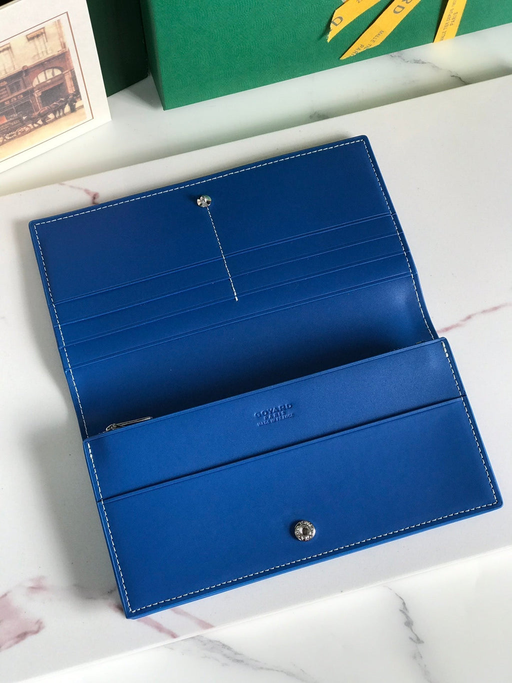Goyard Richelieu Wallet 19 in Sapphire Blue Goyardine Canvas