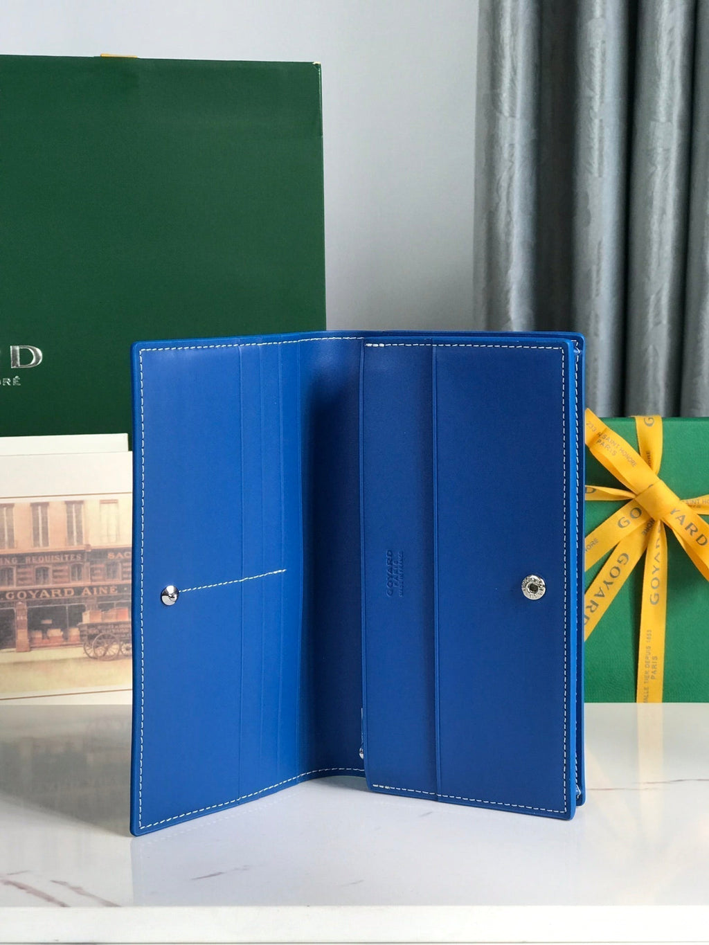 Goyard Richelieu Wallet 19 in Sapphire Blue Goyardine Canvas