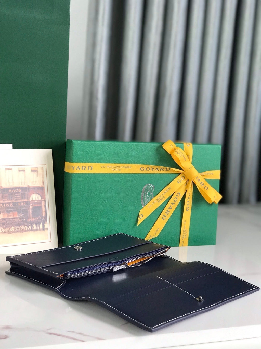 Goyard Richelieu Wallet 19 in Navy Blue Goyardine Canvas