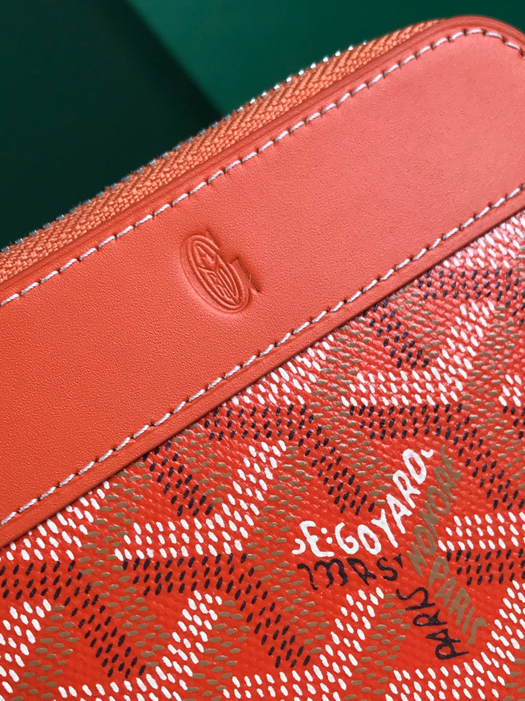 Goyard Matignon Mini Wallet 11 in Orange Goyardine Canvas and Calfskin