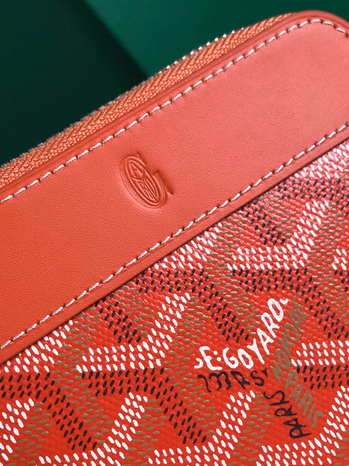 Goyard Matignon Mini Wallet 11 in Orange Goyardine Canvas and Calfskin