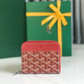 Goyard Matignon Mini Wallet 11 in Classic Red Goyardine Canvas and Calfskin