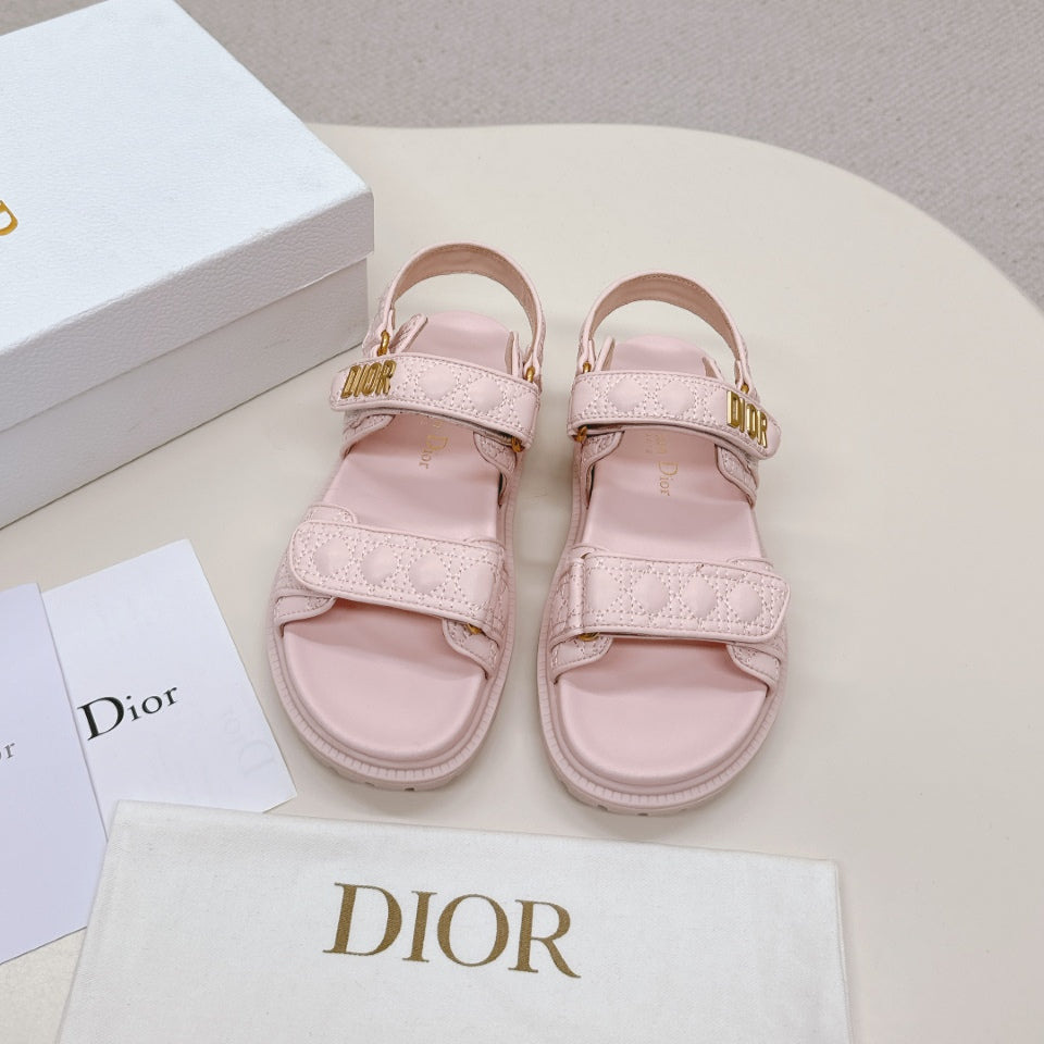 Dior Back-Strap Sandals 25S in Pastel Pink Calfskin