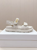 Dior Back-Strap Sandals 25S in Cream White Calfskin