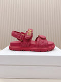 Dior Back-Strap Sandals 25S in Dark Pink Calfskin