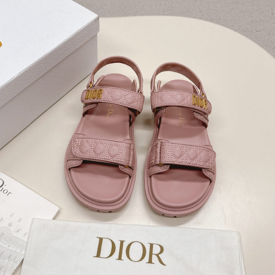 Dior Back-Strap Sandals 25S in Baby Pink Calfskin