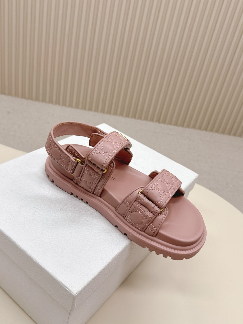 Dior Back-Strap Sandals 25S in Baby Pink Calfskin