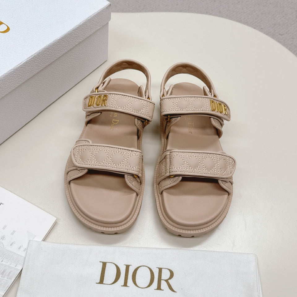 Dior Back-Strap Sandals 25S in Beige Calfskin