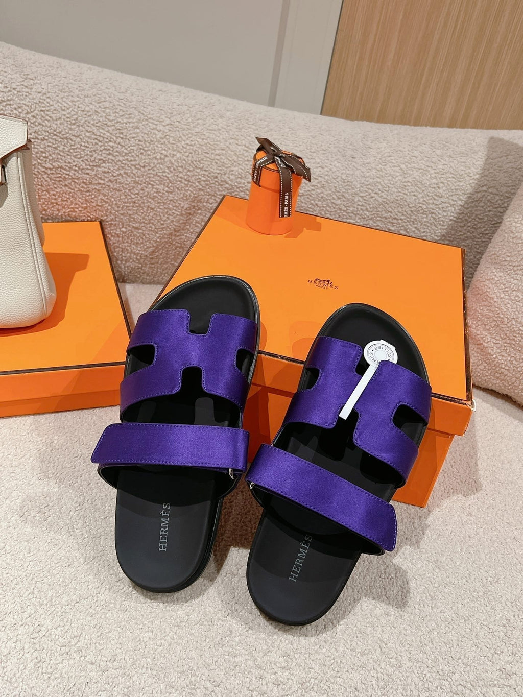 Hermes Chypre Sandal Black Mix Imperial Blue Calfskin