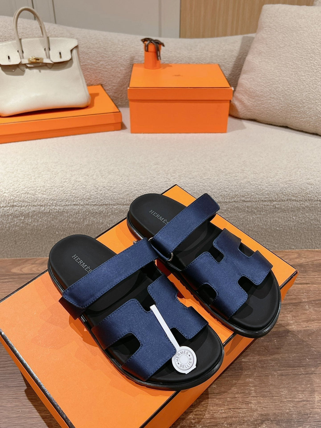 Hermes Chypre Sandal Black Mix Light Berry Calfskin