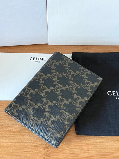 Celine 25S Passport Holder with Logo Print 13 in Calfskin