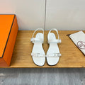 Hermes Buckle Sandal White Calfskin