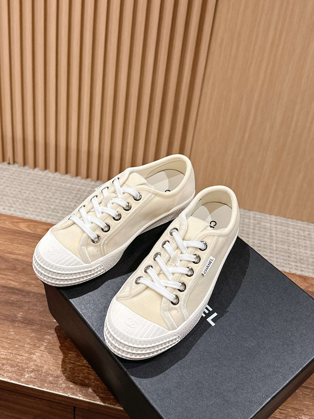 Chanel Converse Sneaker in Beige Cream Canvas