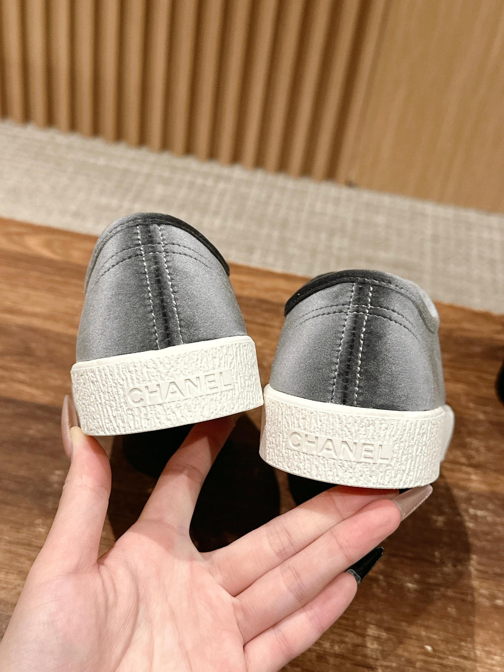 Chanel Converse Sneaker in Charcoal Black Velvet