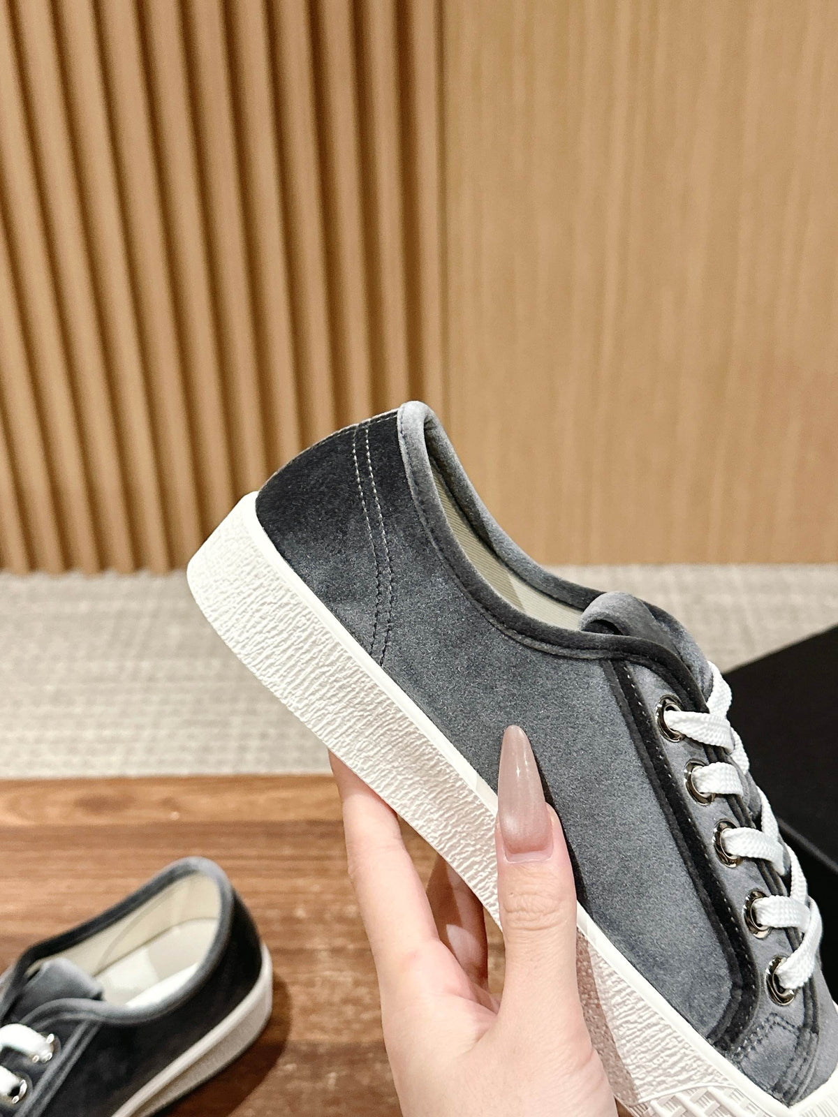 Chanel Converse Sneaker in Charcoal Black Velvet