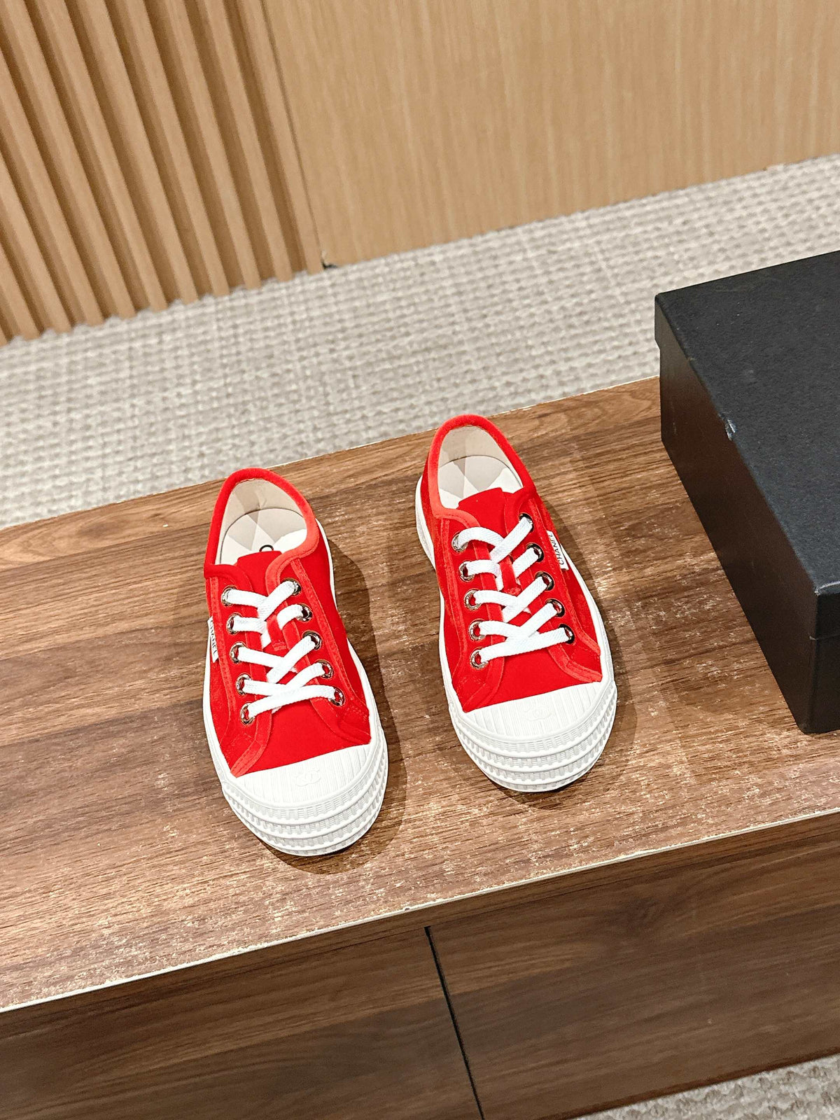 Chanel Converse Sneaker in Ruby Red Velvet