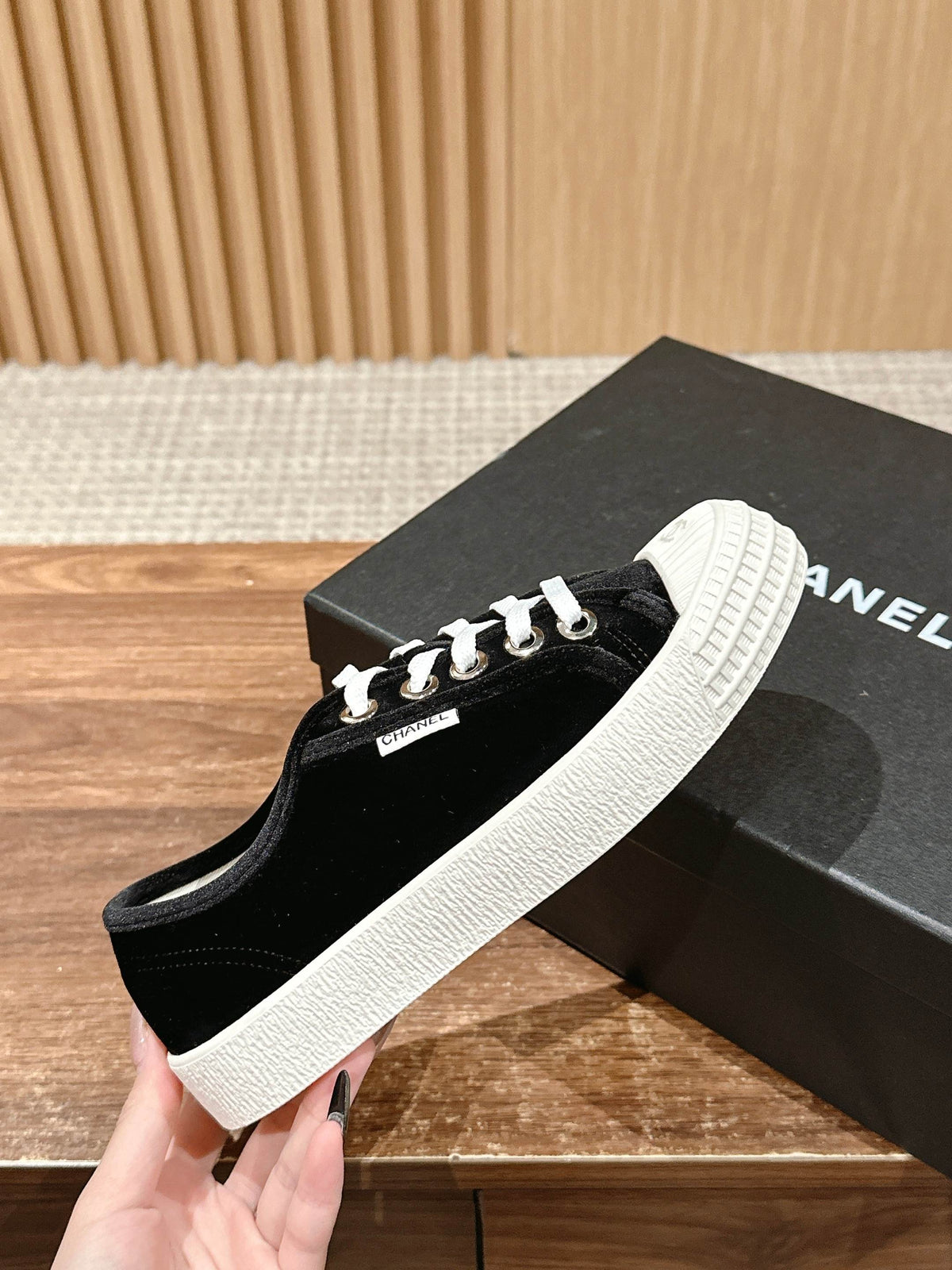 Chanel Converse Sneaker in Black Velvet