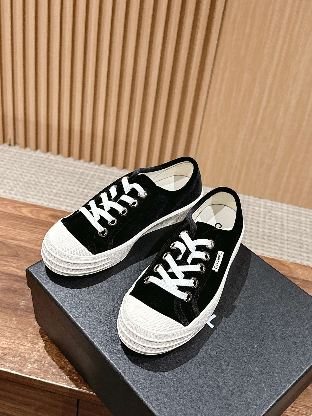 Chanel Converse Sneaker in Black Velvet