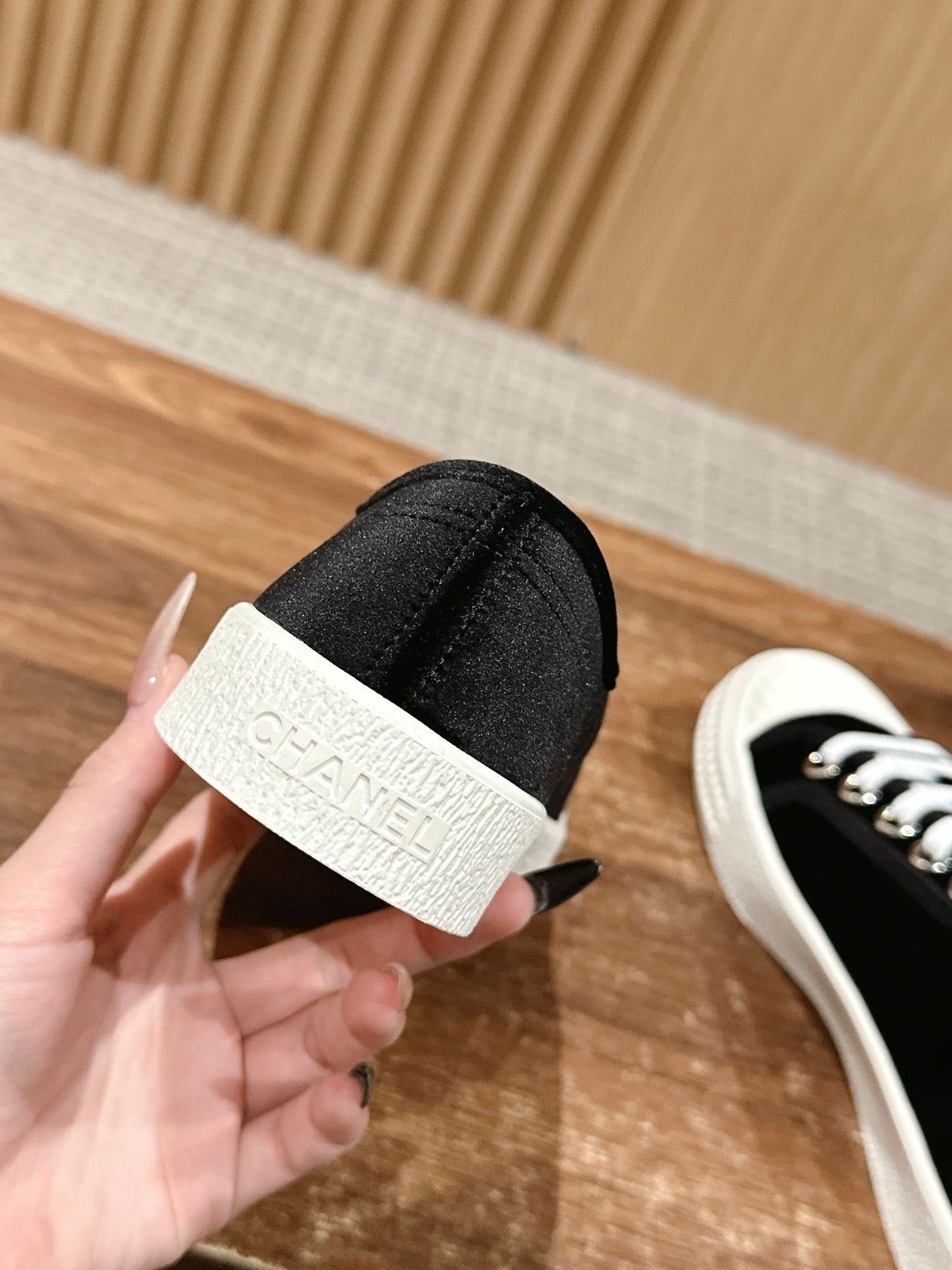 Chanel Converse Sneaker in Black Velvet