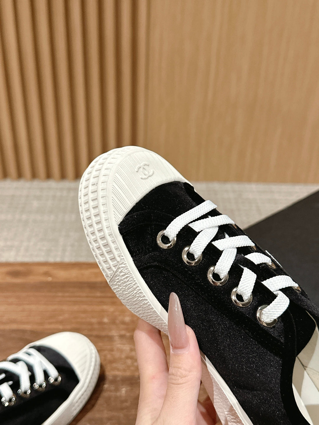 Chanel Converse Sneaker in Black Velvet