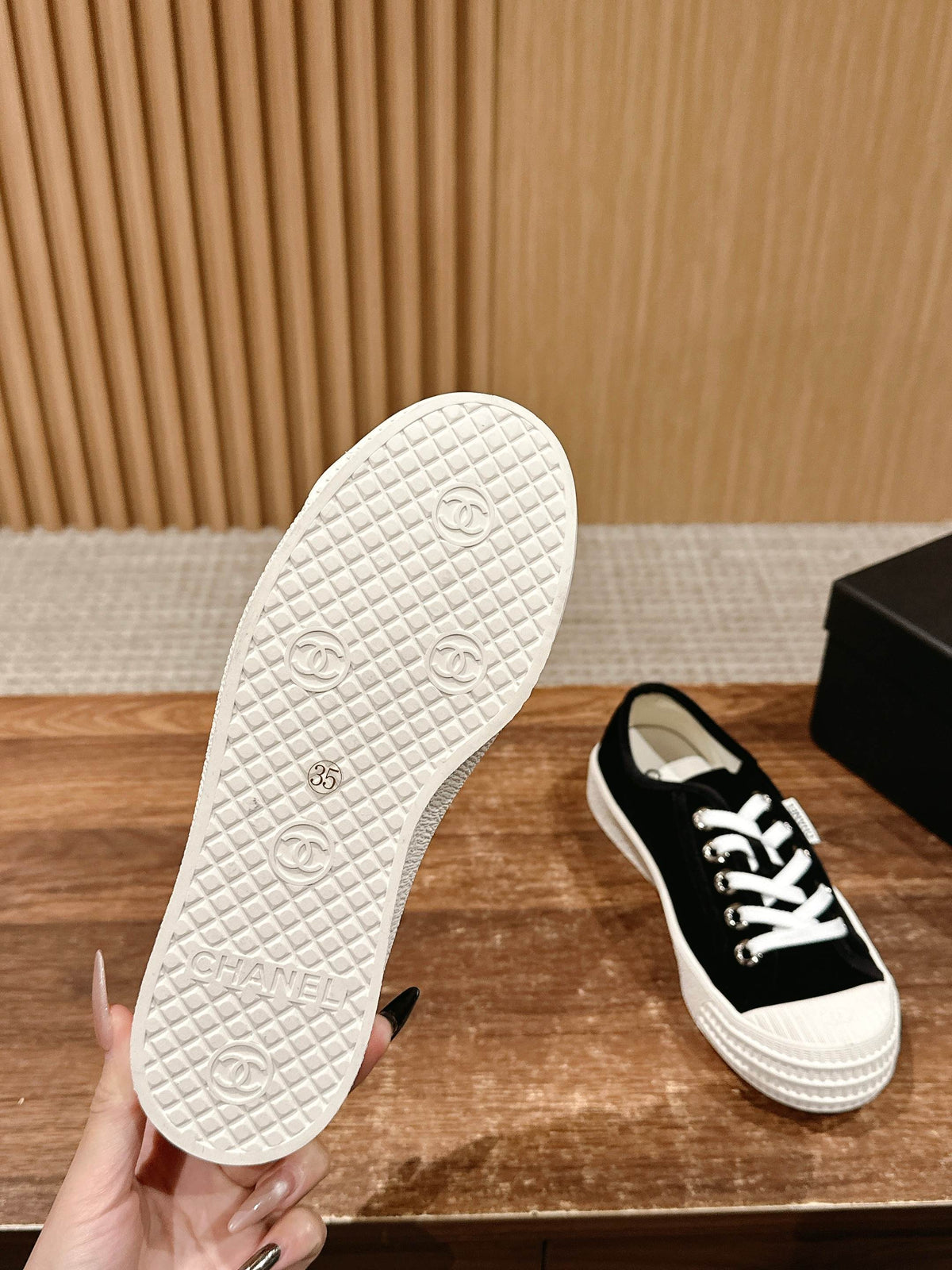 Chanel Converse Sneaker in Black Velvet