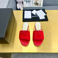 Chanel Bow Slippers in Candy Red Lambskin