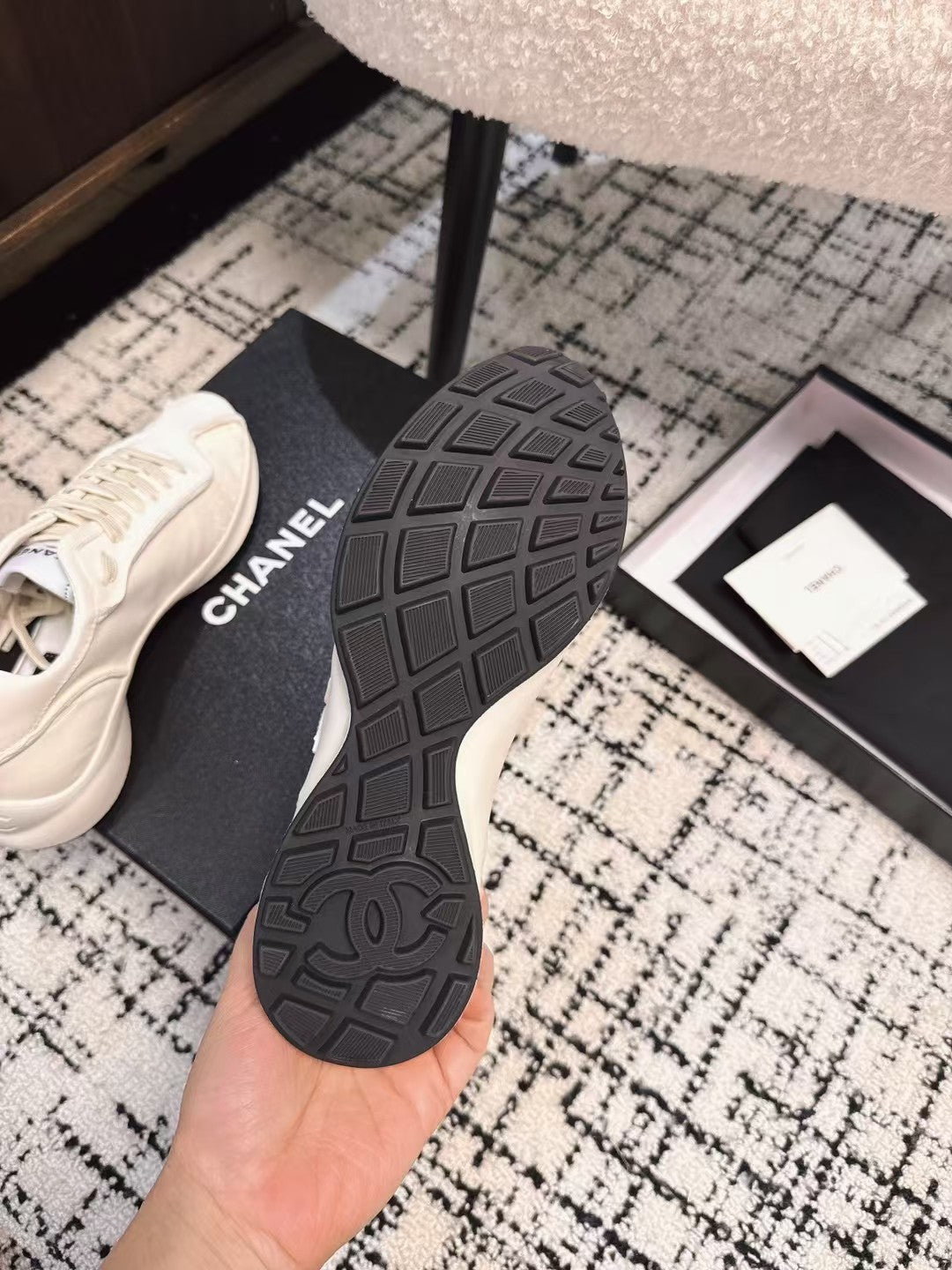 Chanel Classic Sneakers in White Sheepskin