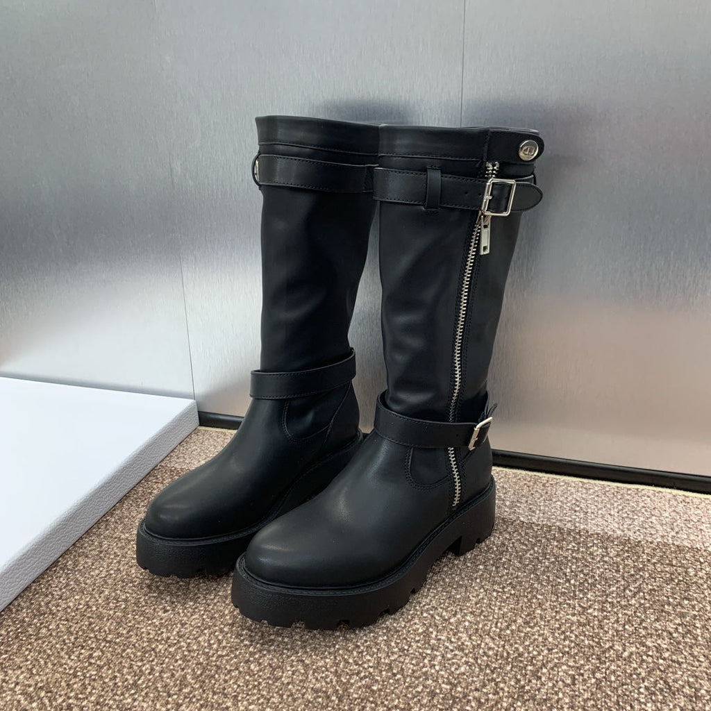 Dior 25S D-Major Boot 35mm in Black Calfskin