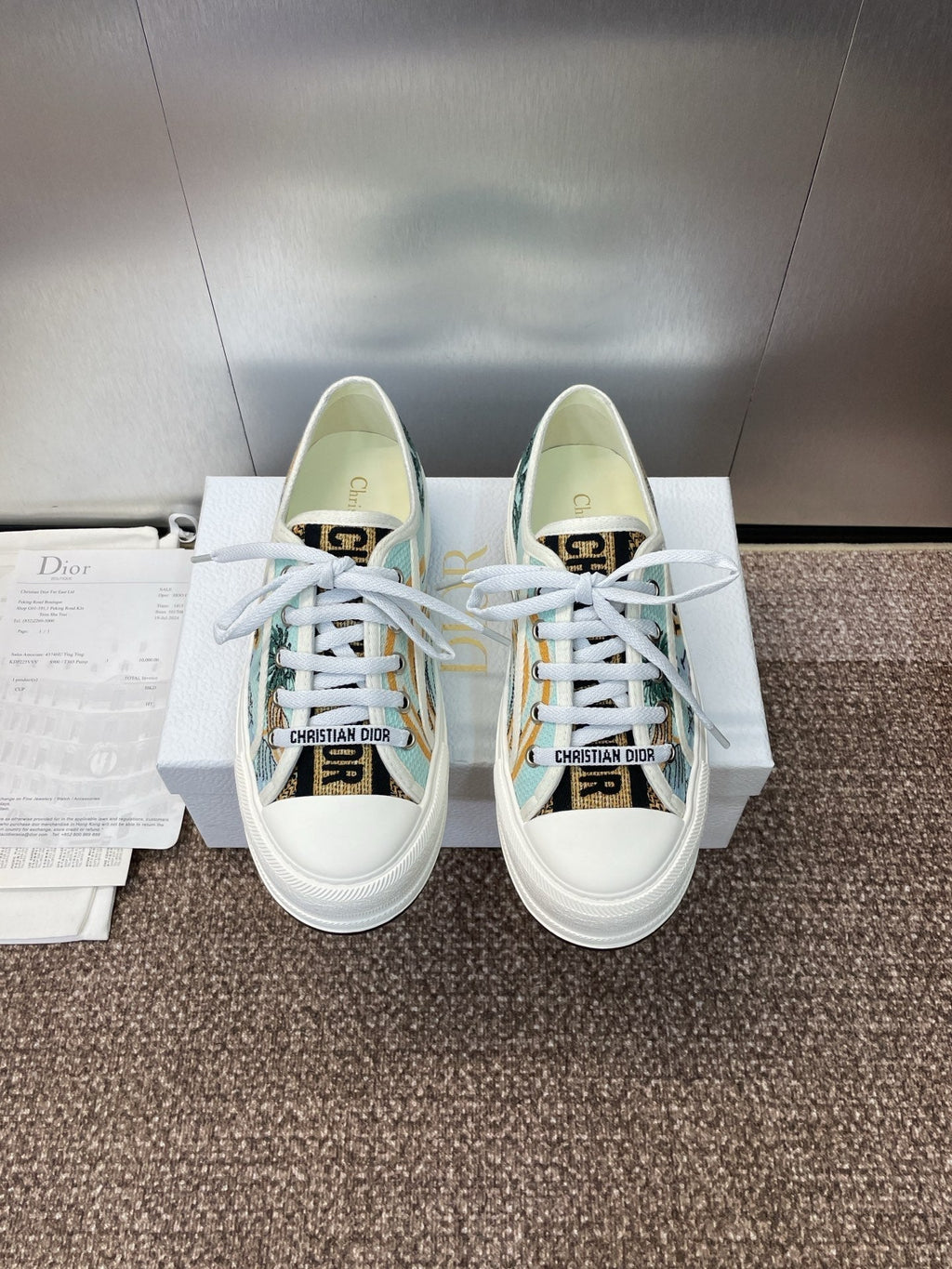 Dior 25S Walk'N' Sneaker in Multicolor Oblique Embroidered Cotton