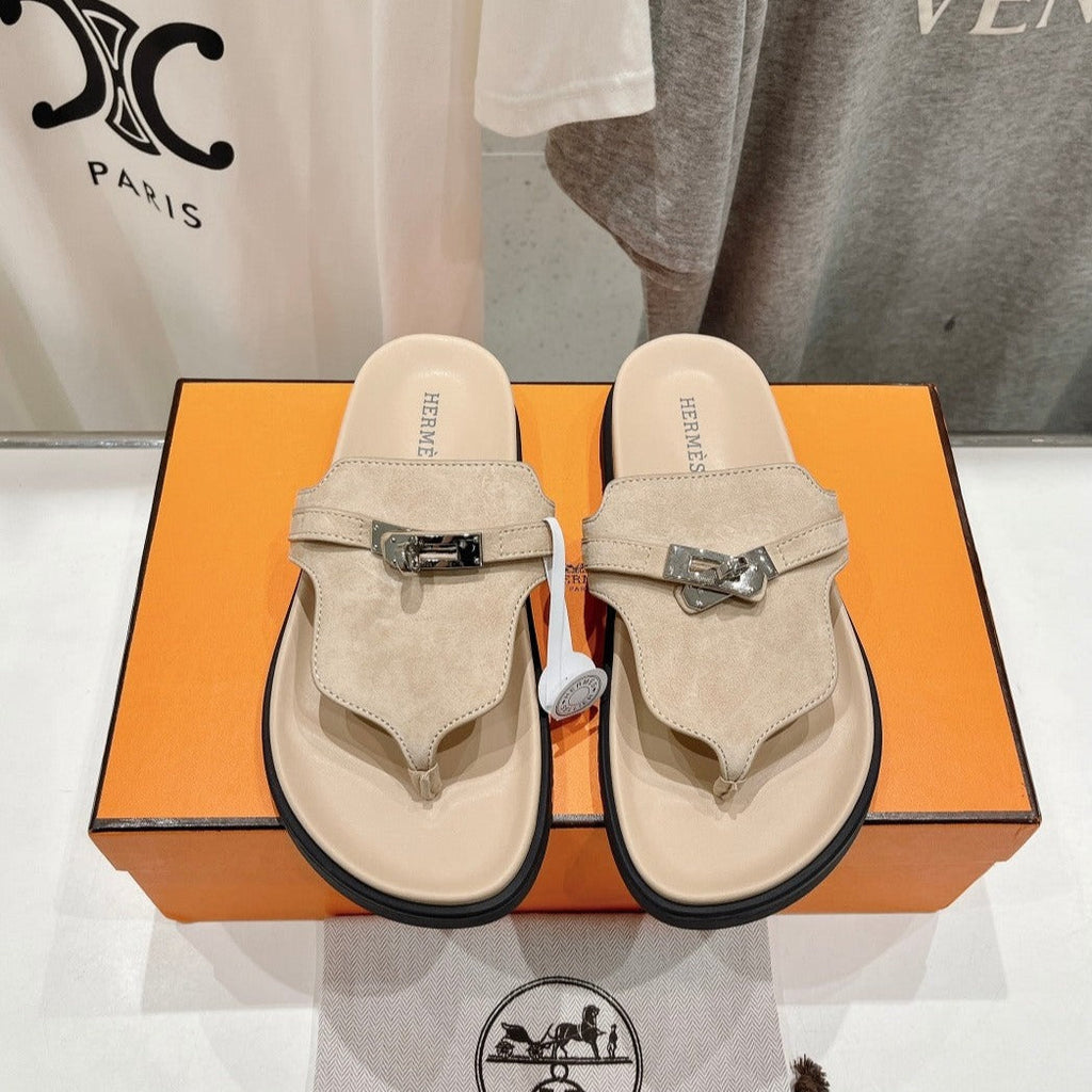 Hermes Empire Sandal Pastel Pink Suede