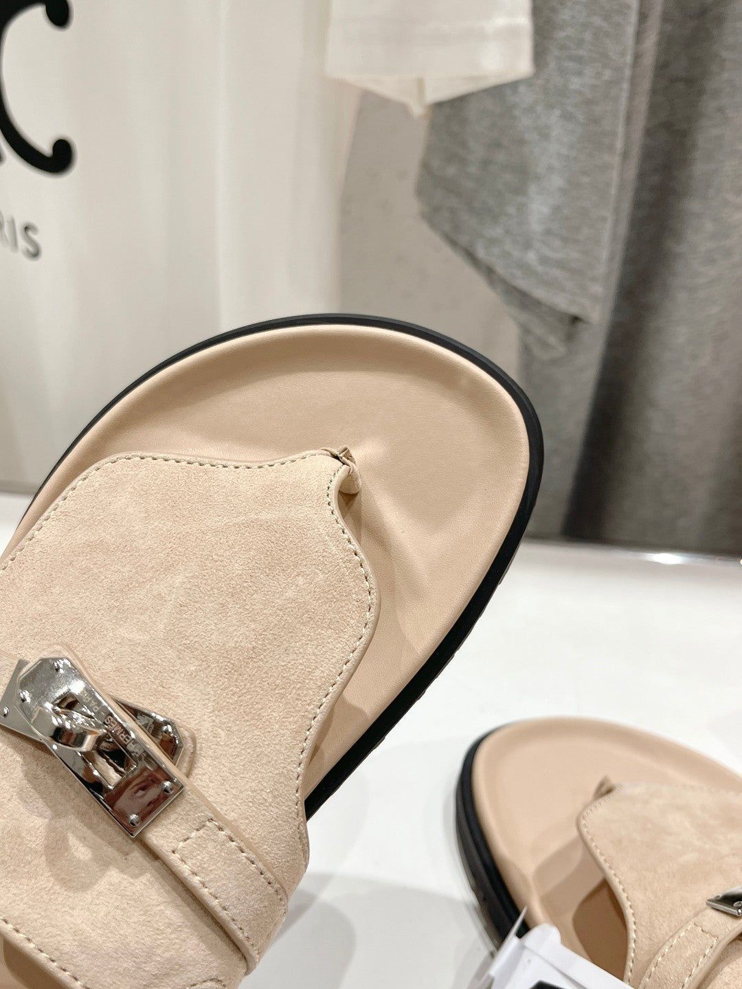 Hermes Empire Sandal Pastel Pink Suede