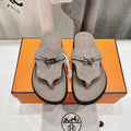 Hermes Empire Sandal Light Gray Suede