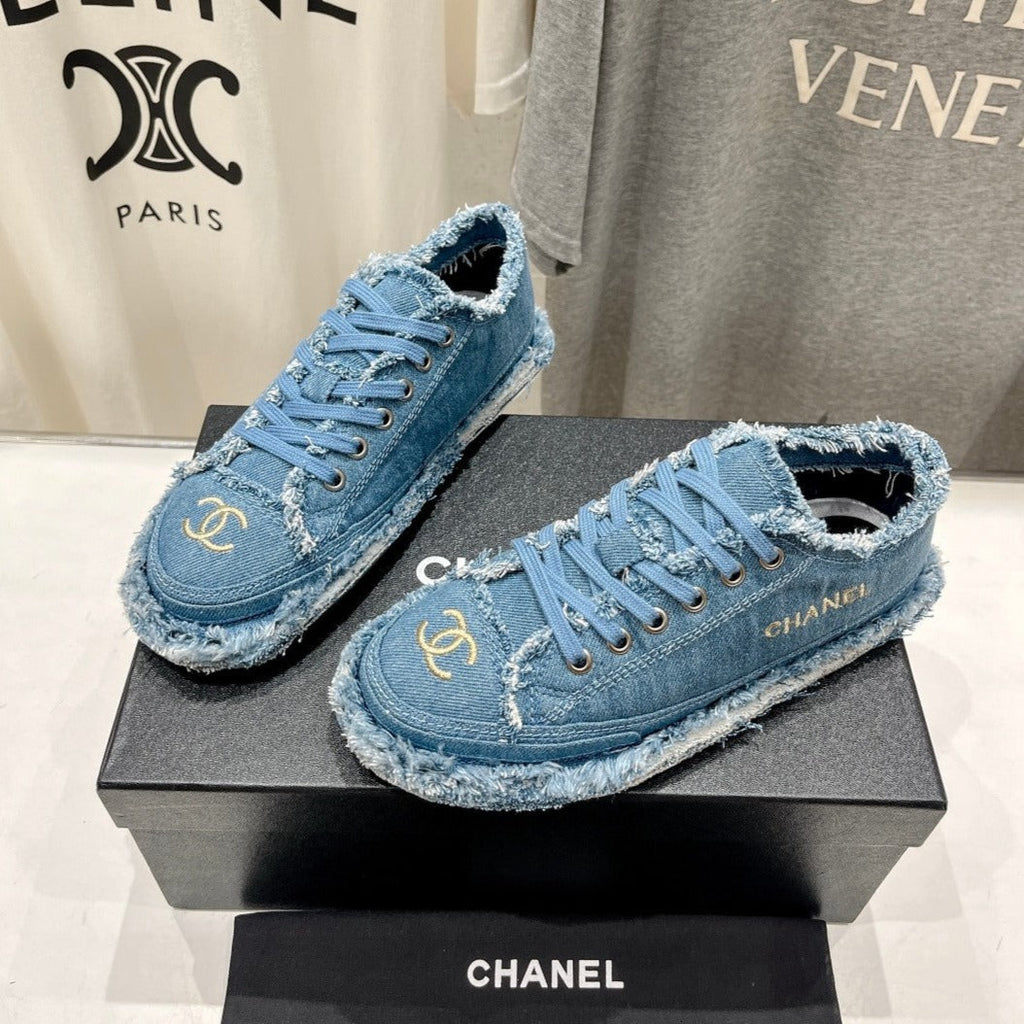 Chanel Sneaker Sky Blue Denim Fabric