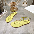 Dior Iviera C'Est Thong Sandal Lemon Yellow Aquamarina Calfskin