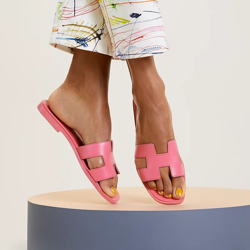 Hermes 0RAN Sandal Rose Petale