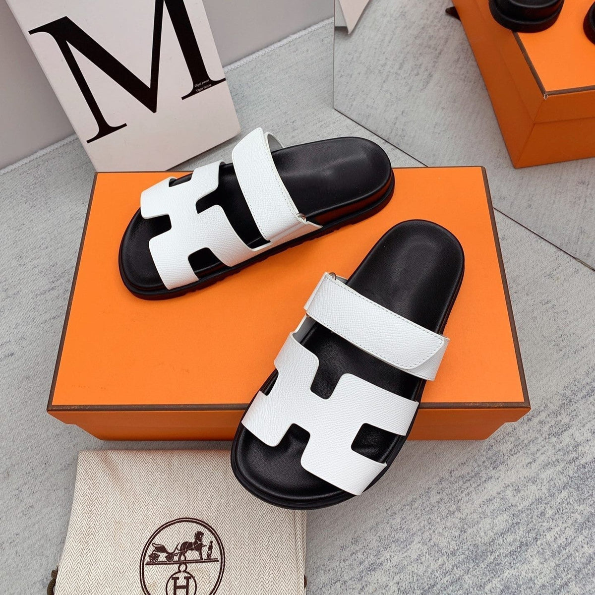 Hermes Chypre Sandal White
