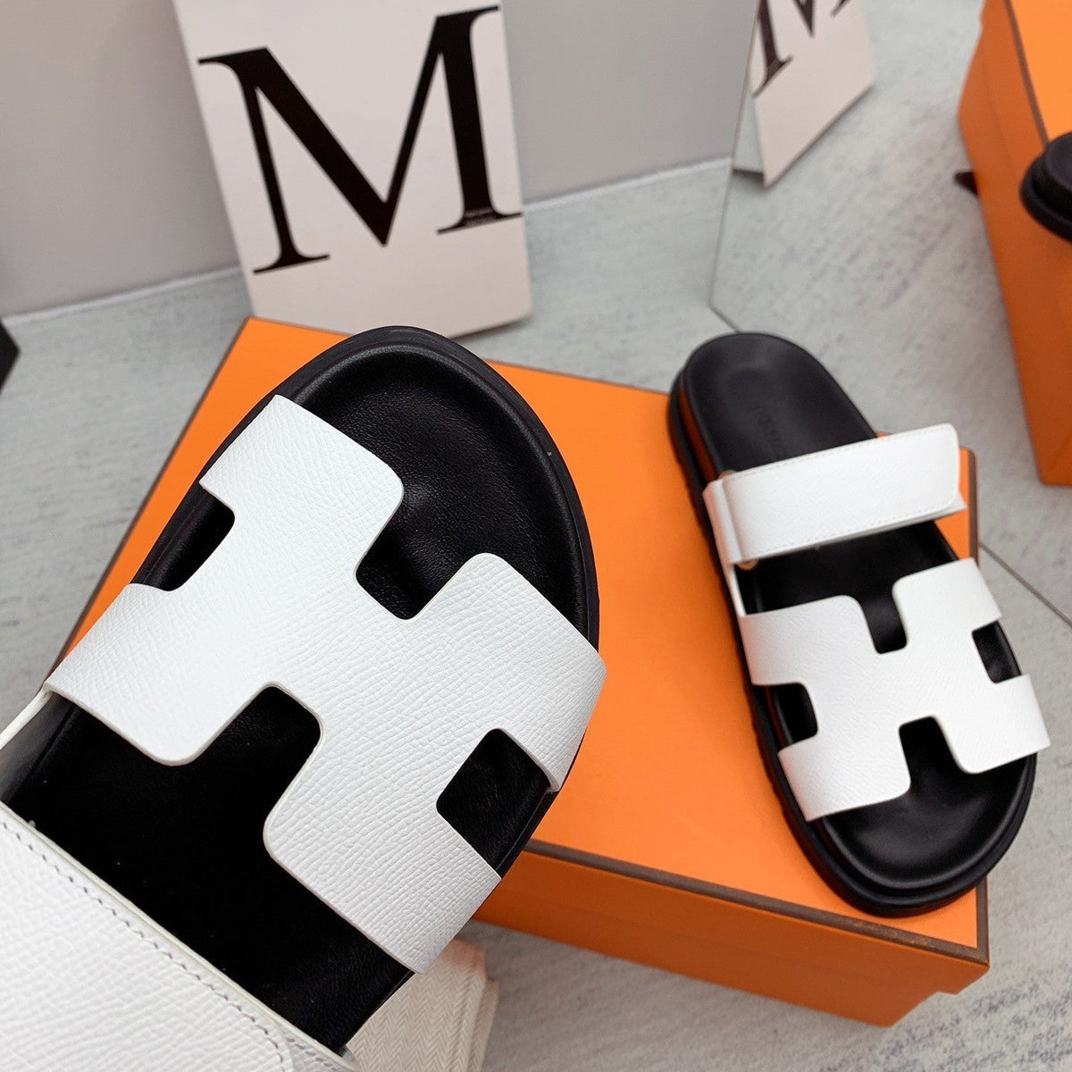 Hermes Chypre Sandal White