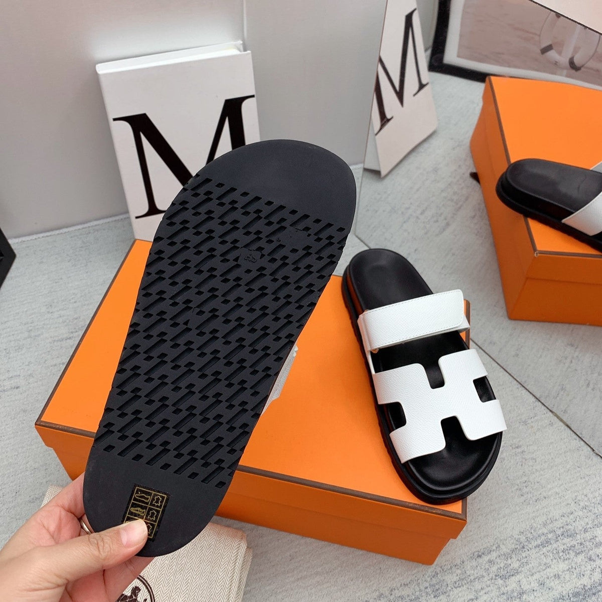 Hermes Chypre Sandal White